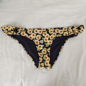 Forever 21 sunflower cheeky swim bottoms